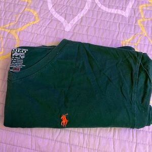 Mens Green Polo V Neck